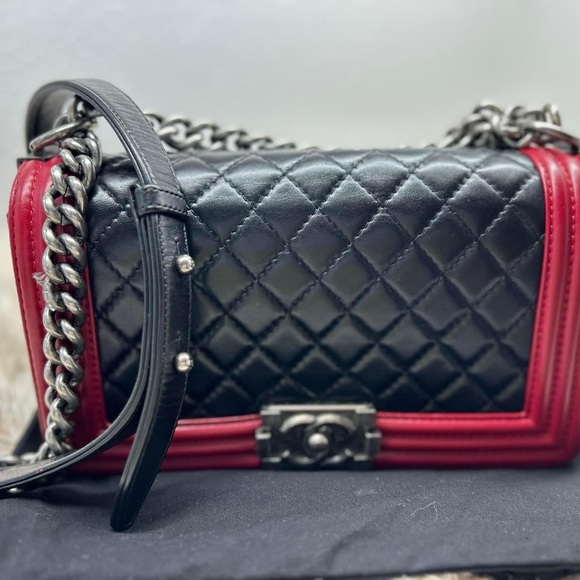 LEBOY OLD MEDIUM FLAP BLACK RED - Picture 2 of 16